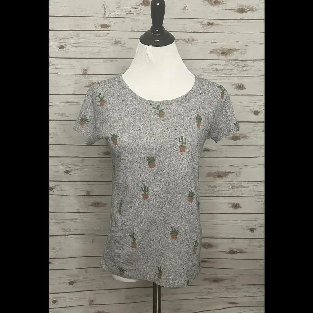 J. Crew grey casual cotton cactus t-shirt Size Small